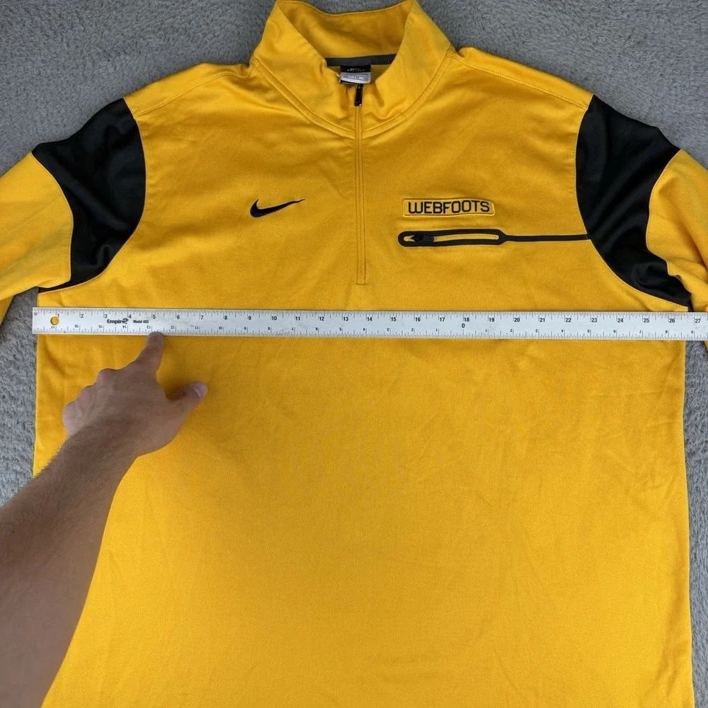 Oregon Webfoots 1/4‎ Zip Jacket Mens 2Xl Yellow Nike Dri Fit Ducks